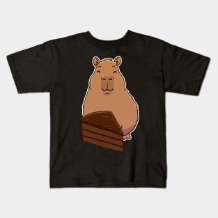 Capybara Chocolate Cake Slice Kids T-Shirt